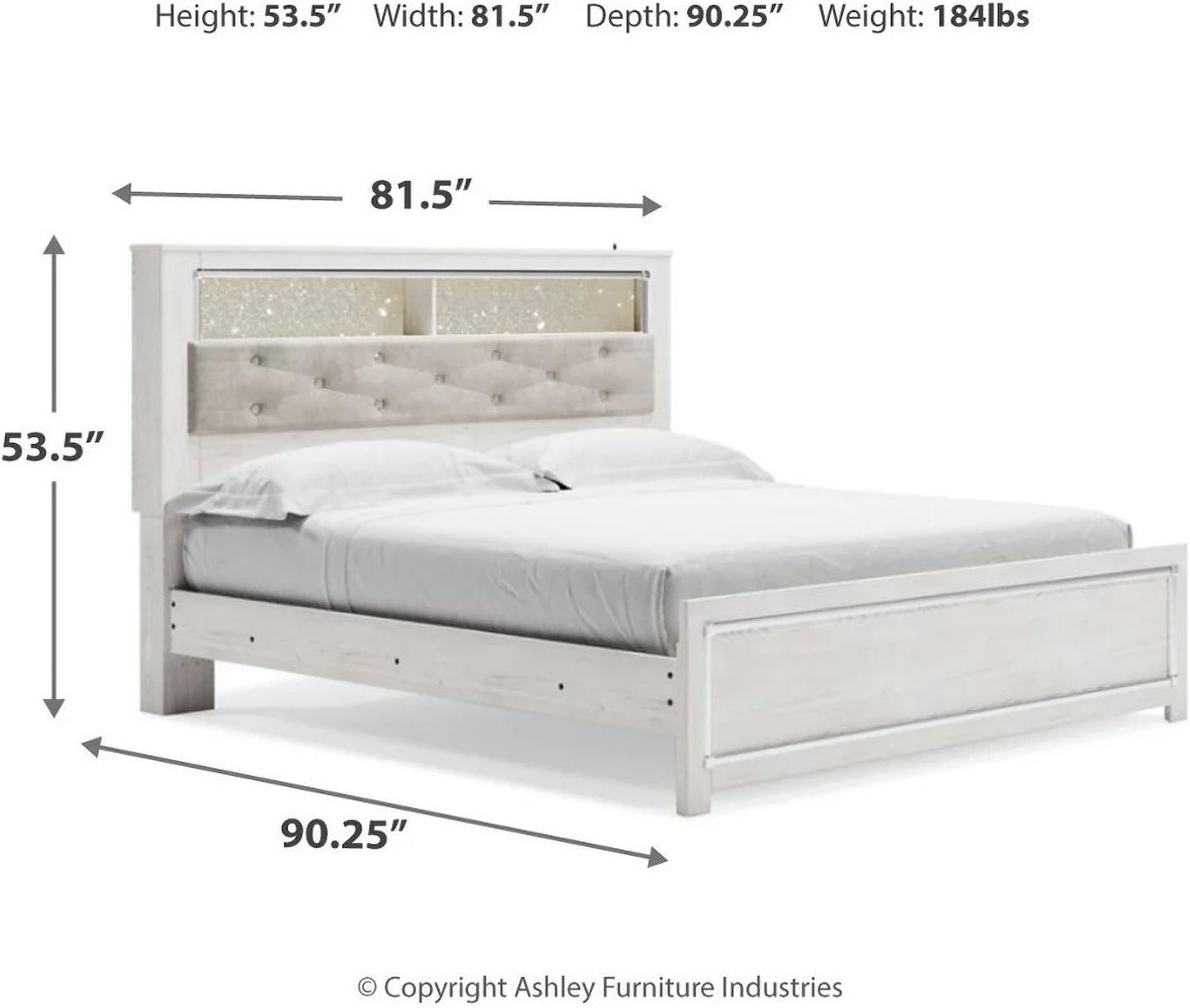 Altyra White King Panel Bookcase Bed B2640B5