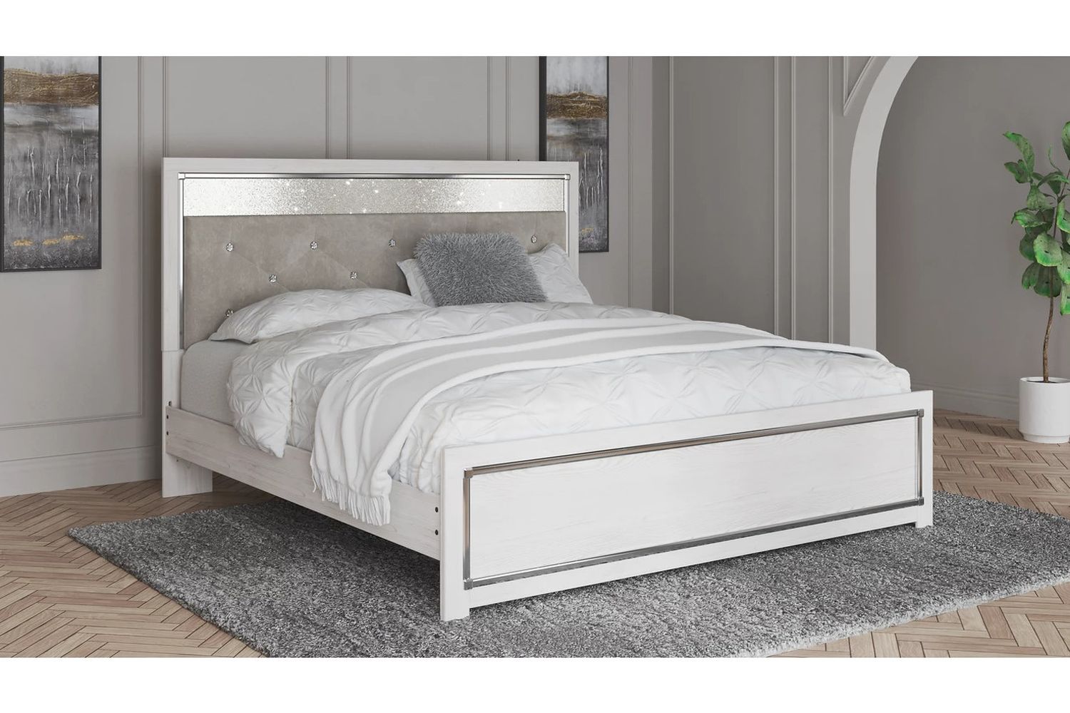 Altyra King Panel Bed In White B2640B50