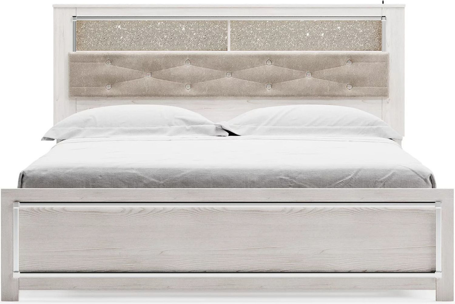 Altyra King Panel Bookcase Bed In White B2640B51