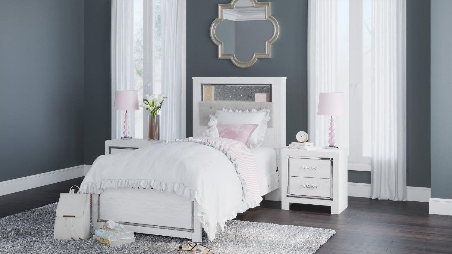 Altyra White Twin Panel Bed B2640B6