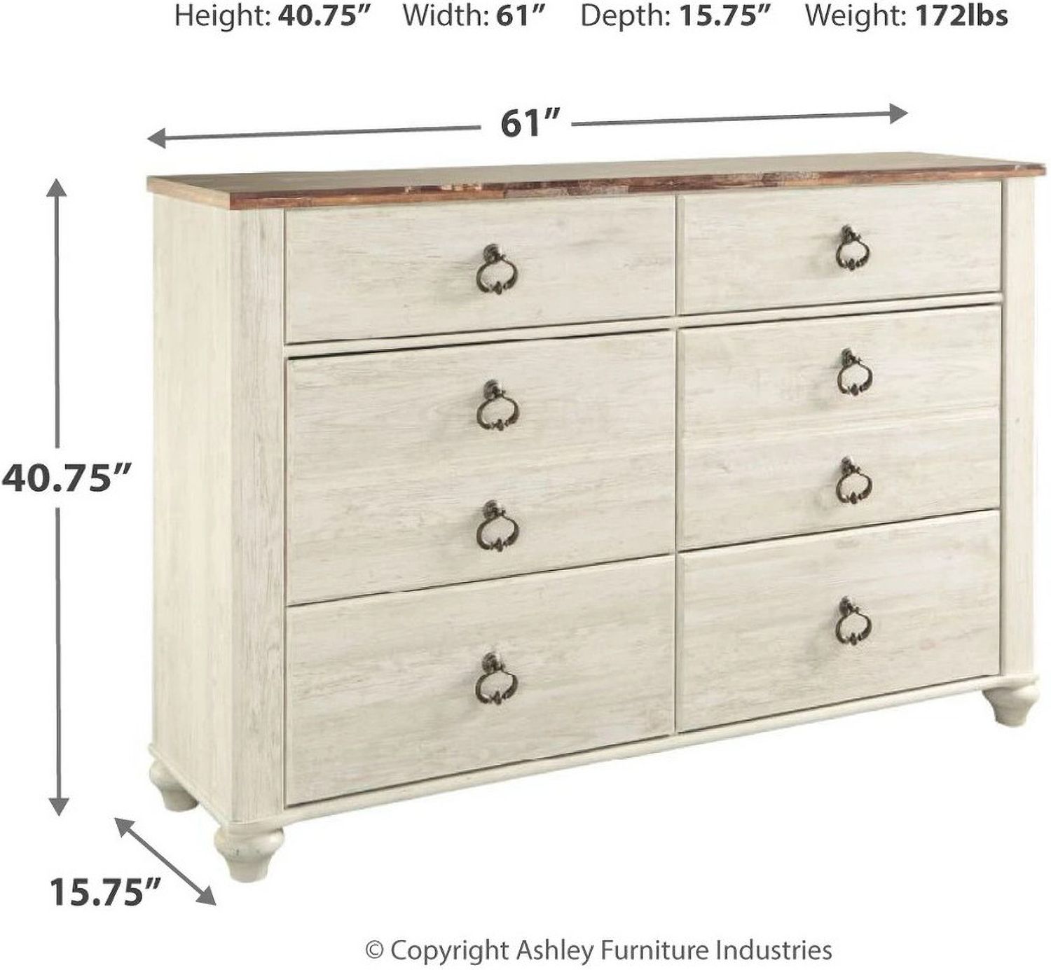 Willowton Two-tone Dresser B26731