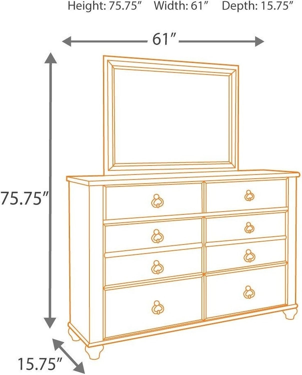 Willowton Whitewash Bedroom Mirror B26736