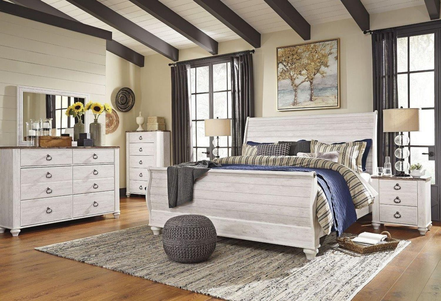 Willowton Whitewash Bedroom Mirror B26736