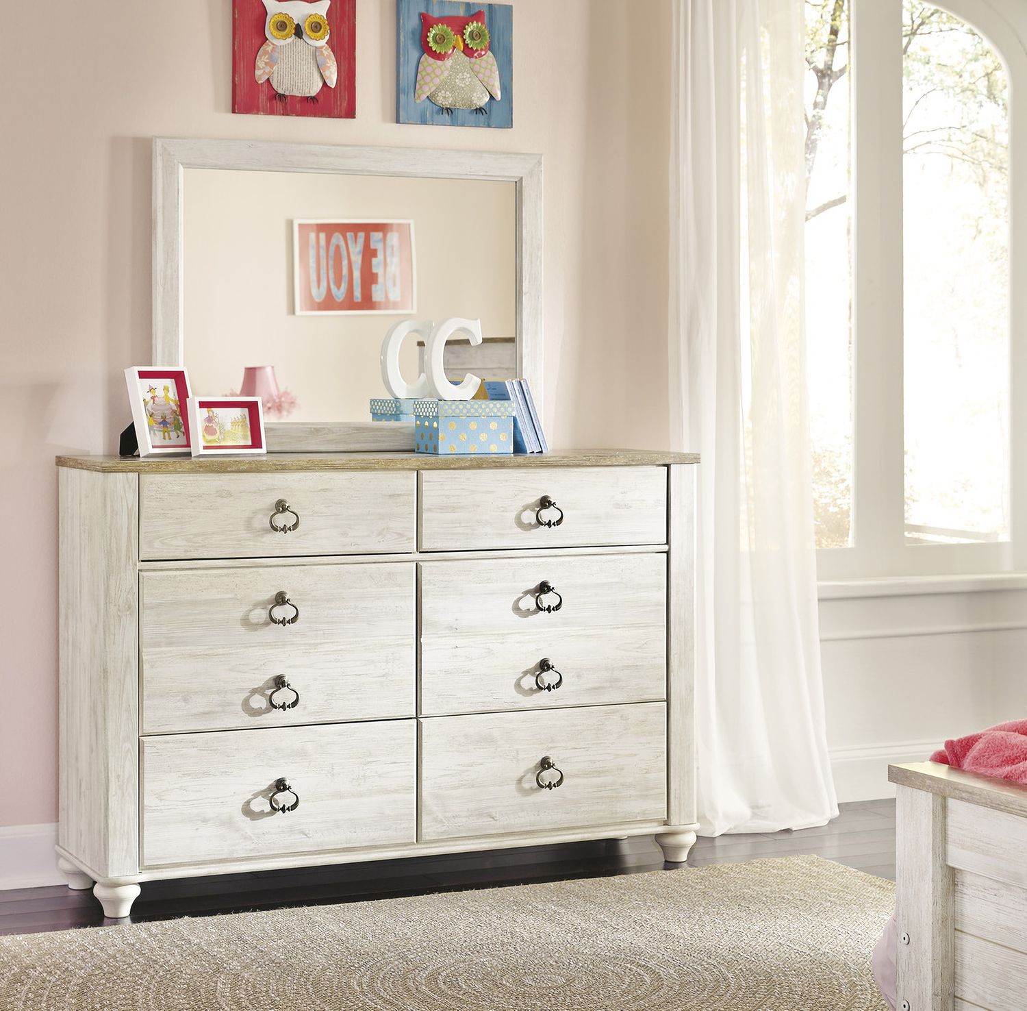 Willowton Whitewash Bedroom Mirror B26736