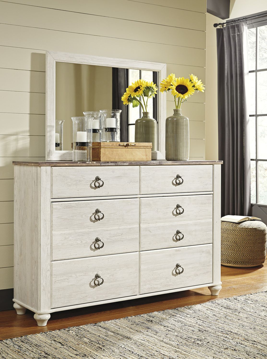 Willowton Whitewash Bedroom Mirror B26736