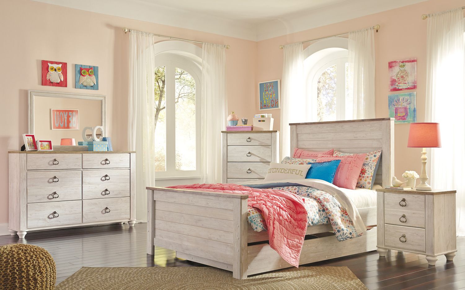 Willowton Whitewash Bedroom Mirror B26736