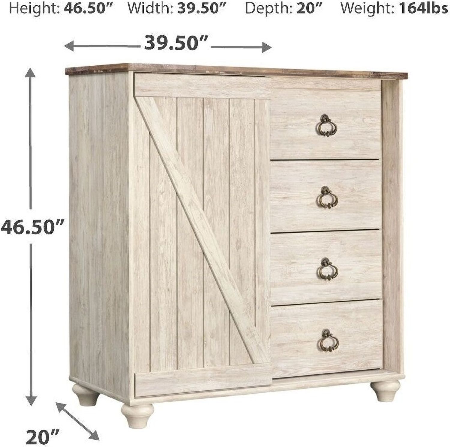 Willowton Whitewash Dressing Chest B26748