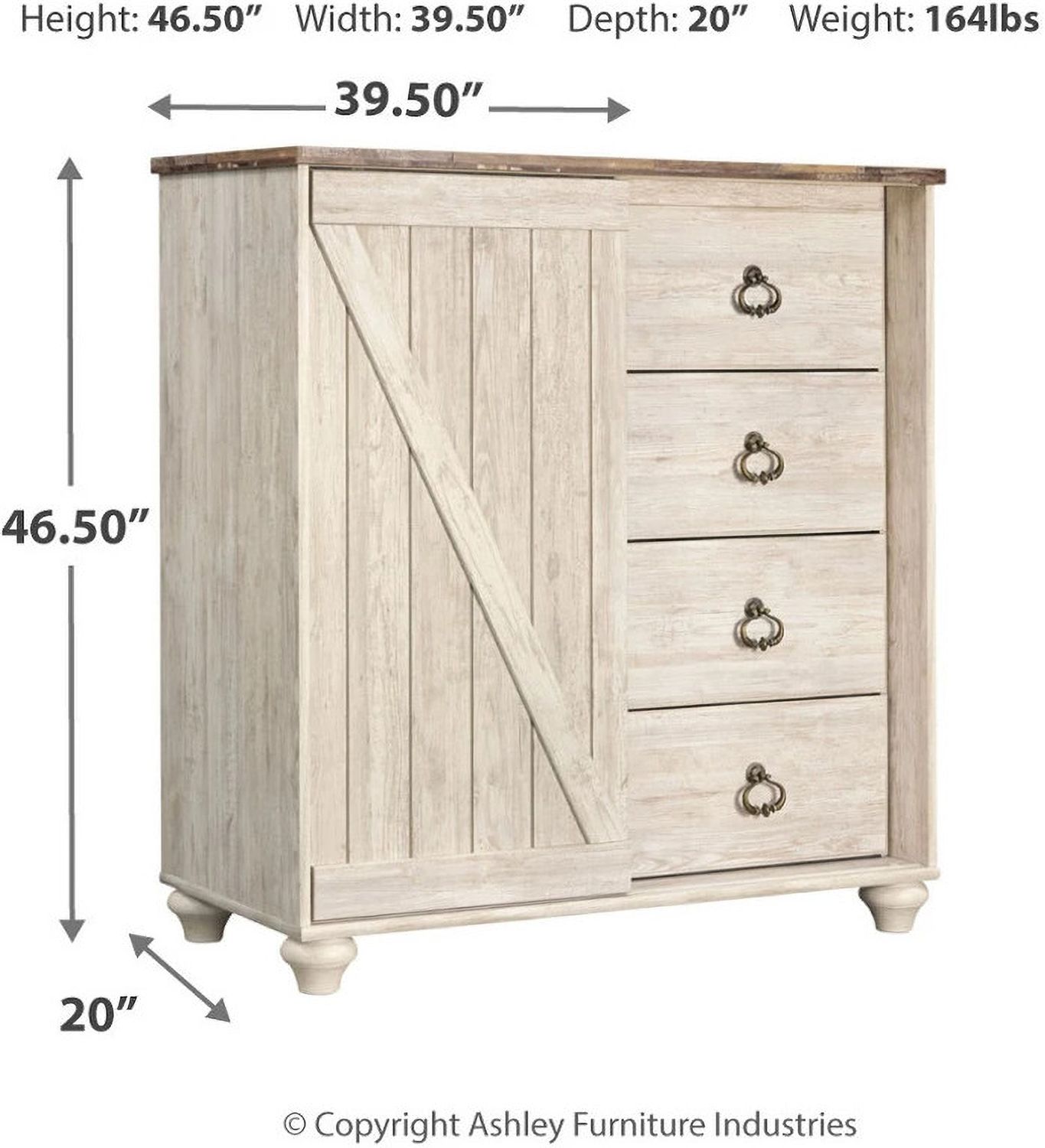 Willowton Whitewash Dressing Chest B26748