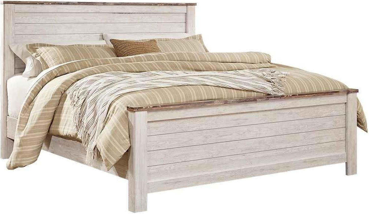 Willowton Whitewash King Panel Bed B267B10