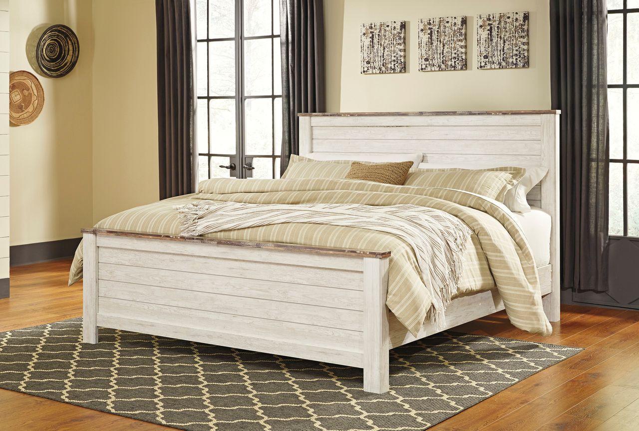 Willowton Whitewash King Panel Bed B267B10