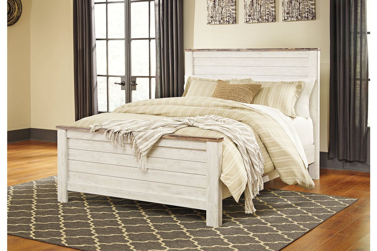Willowton Whitewash King Panel Bed B267B10