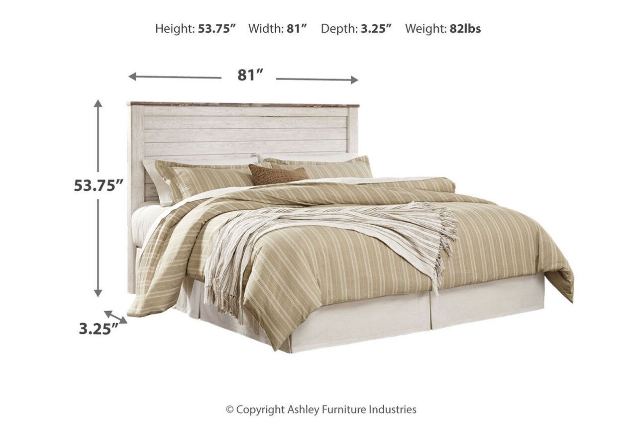 Willowton Whitewash King Panel Bed B267B10
