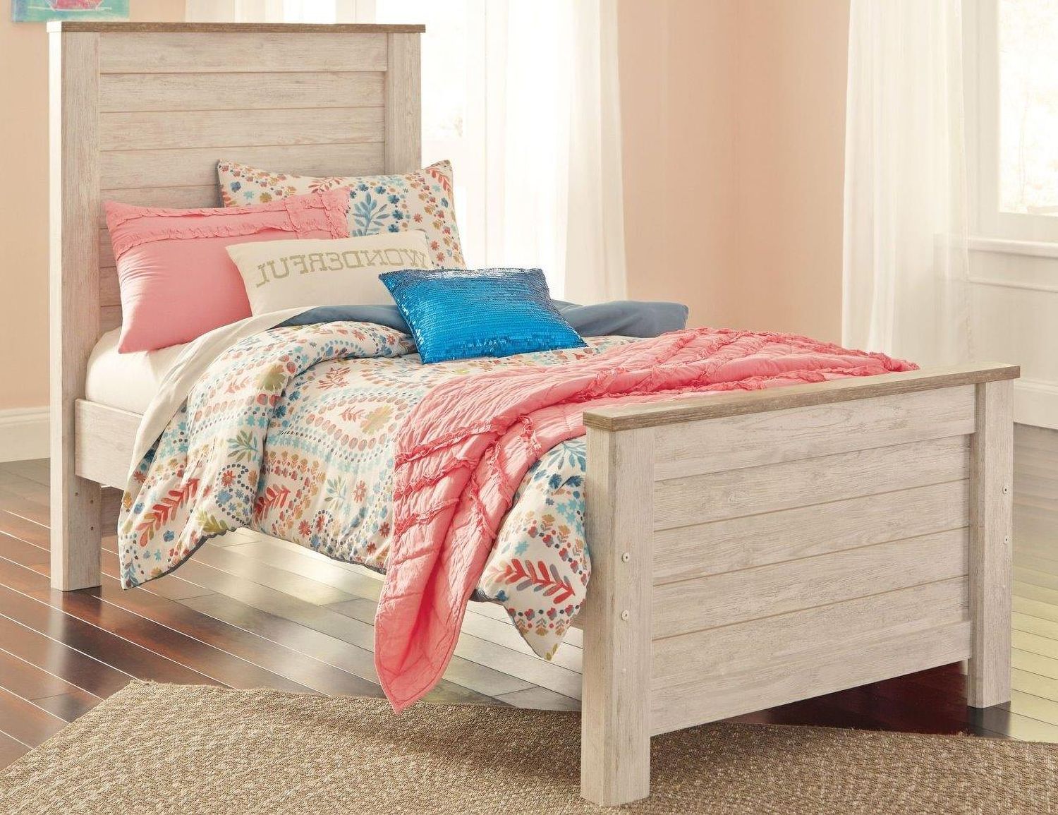Willowton Whitewash Twin Panel Bed B267B15