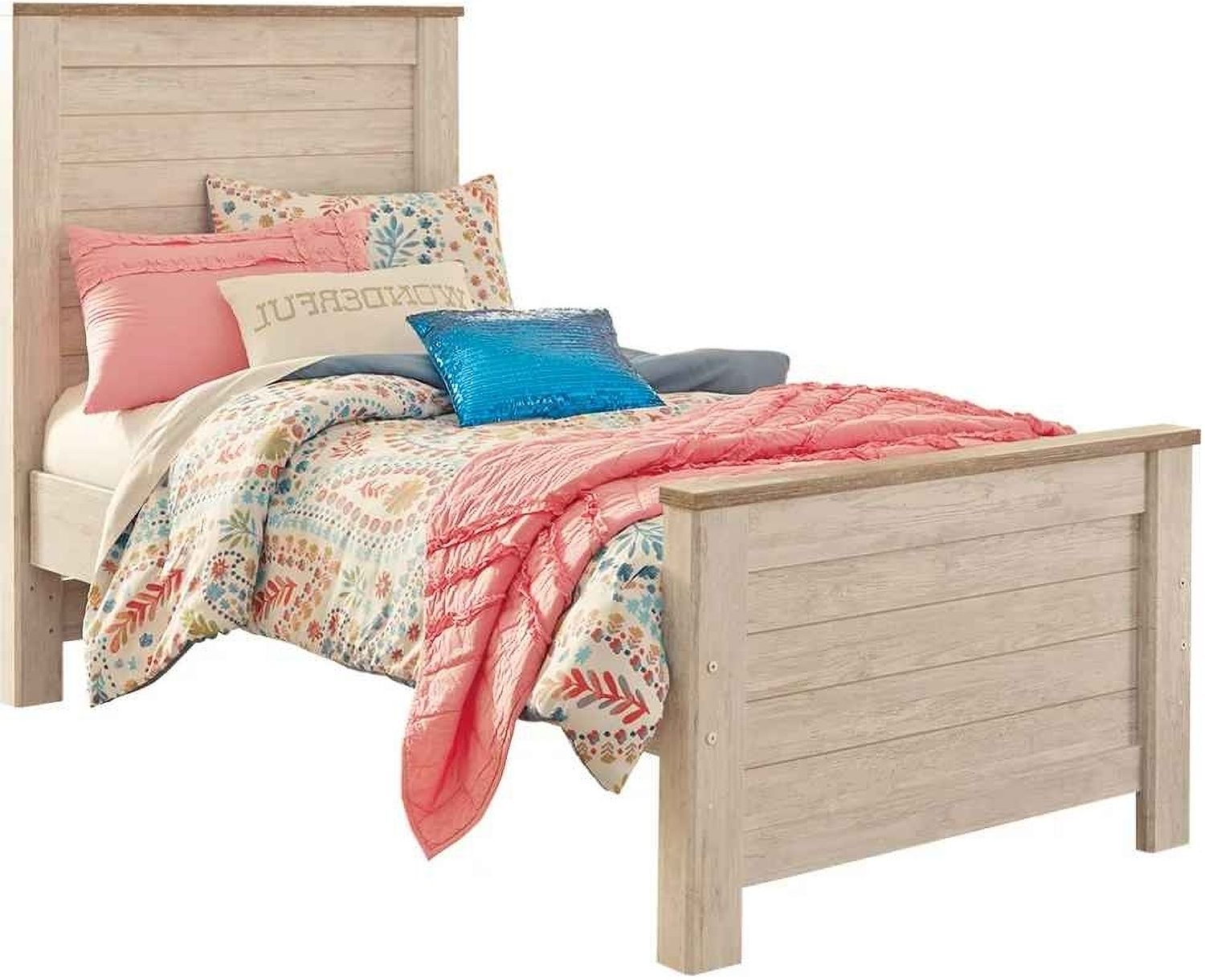 Willowton Whitewash Twin Panel Bed B267B15