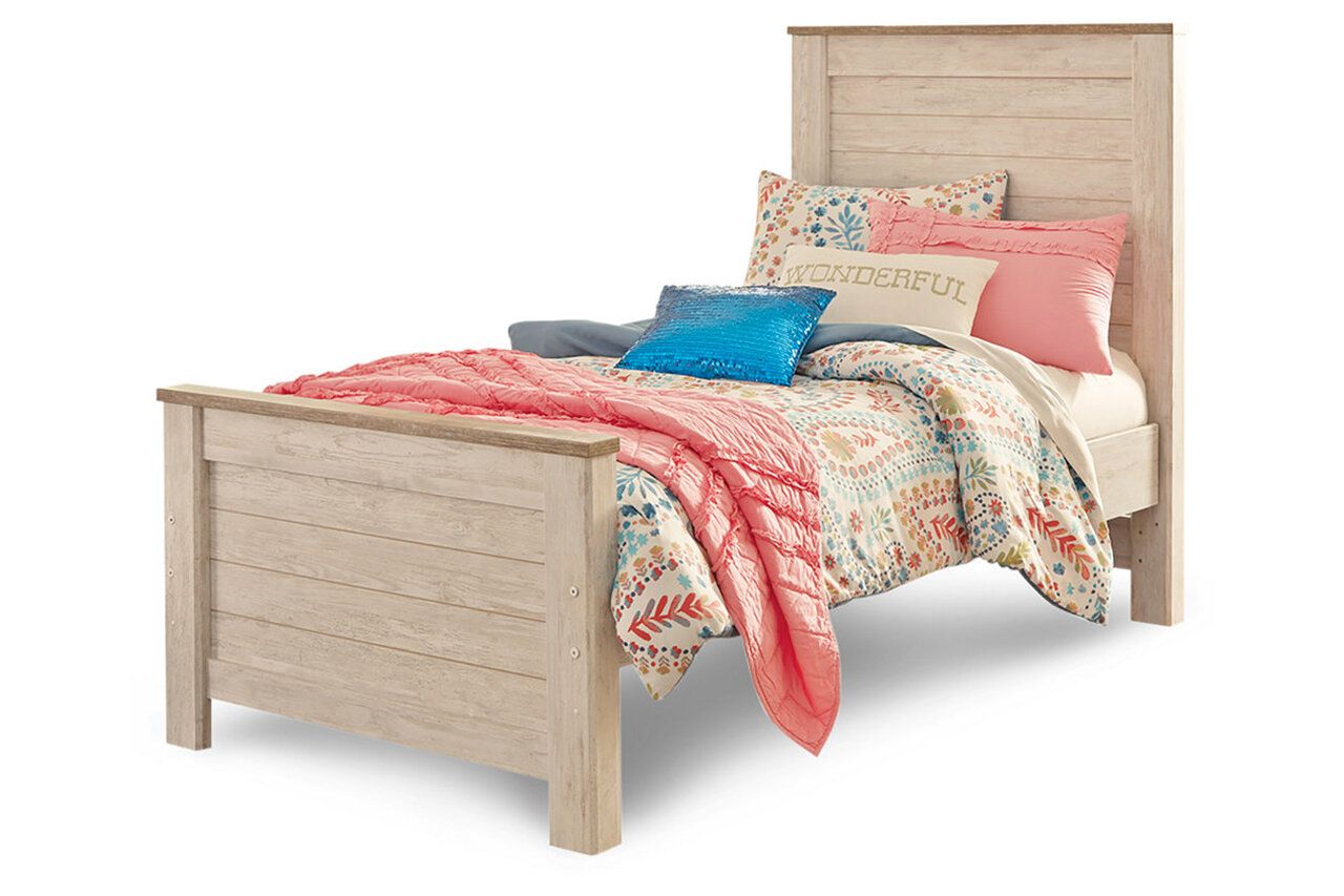 Willowton Whitewash Twin Panel Bed B267B15