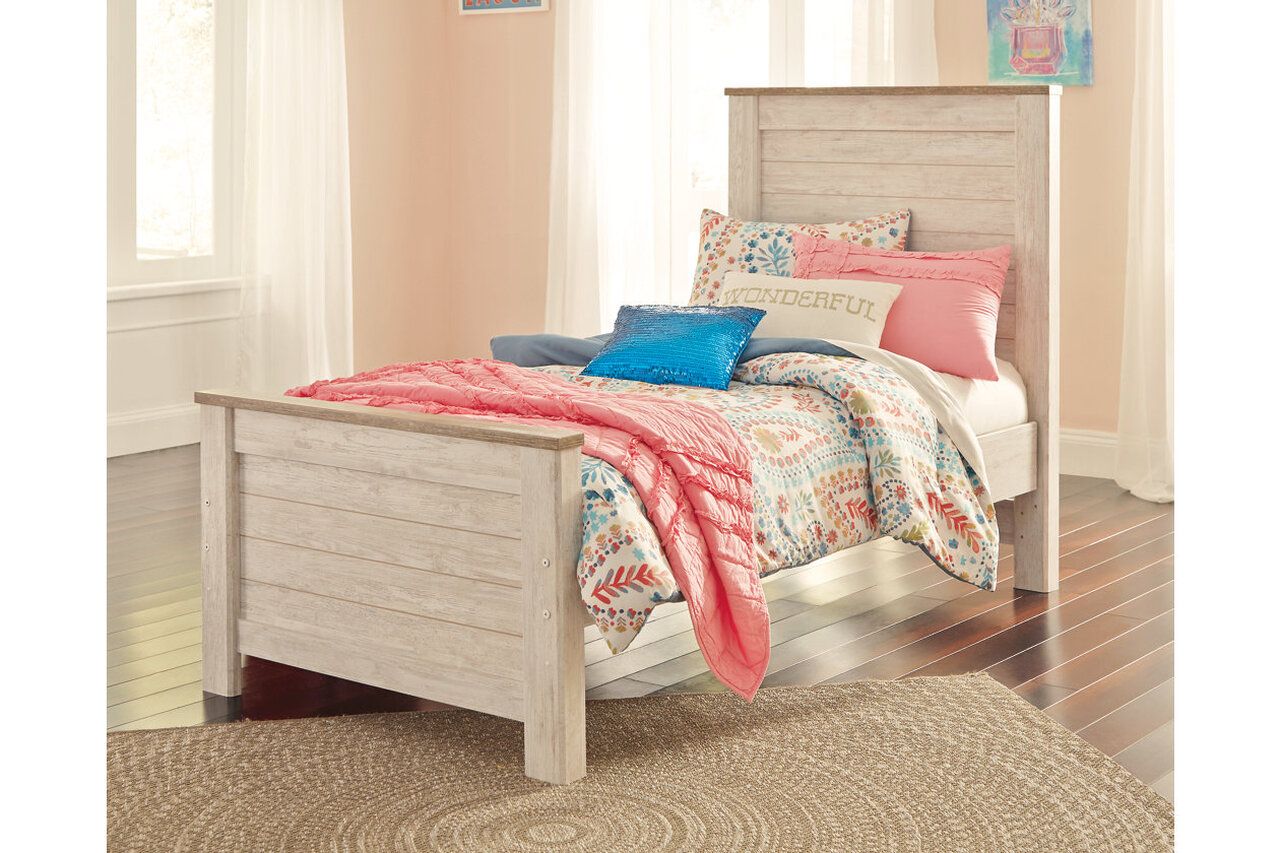 Willowton Whitewash Twin Panel Bed B267B15