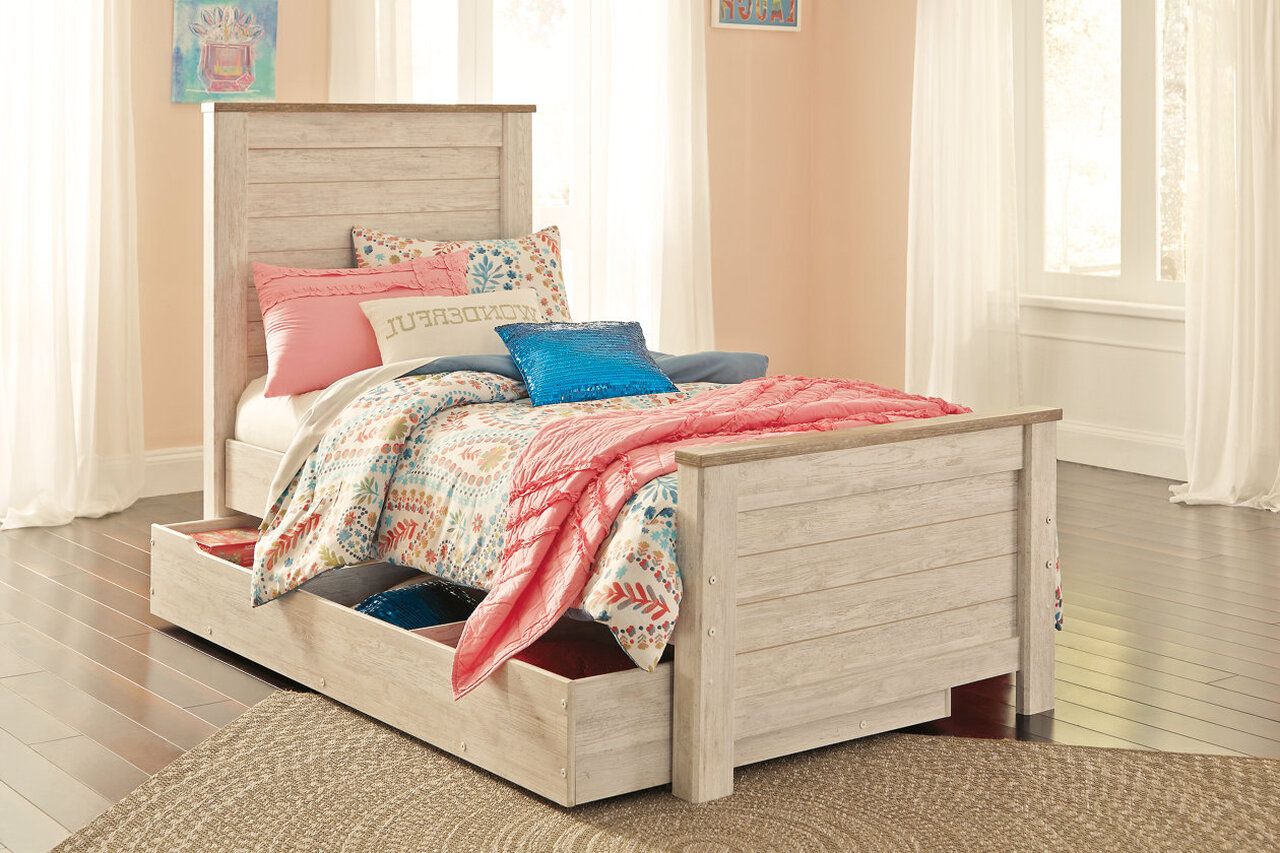Willowton Whitewash Twin Panel Bed B267B15