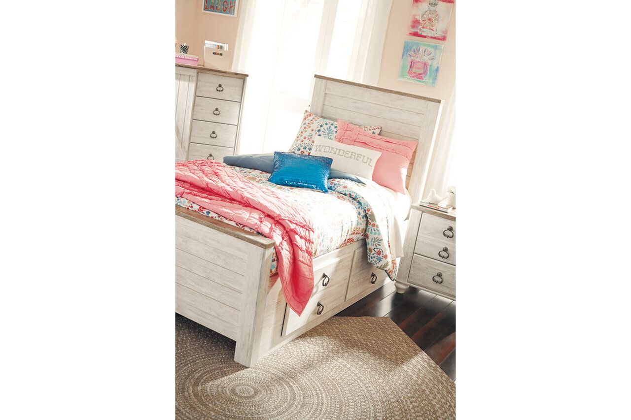 Willowton Whitewash Twin Panel Bed B267B15