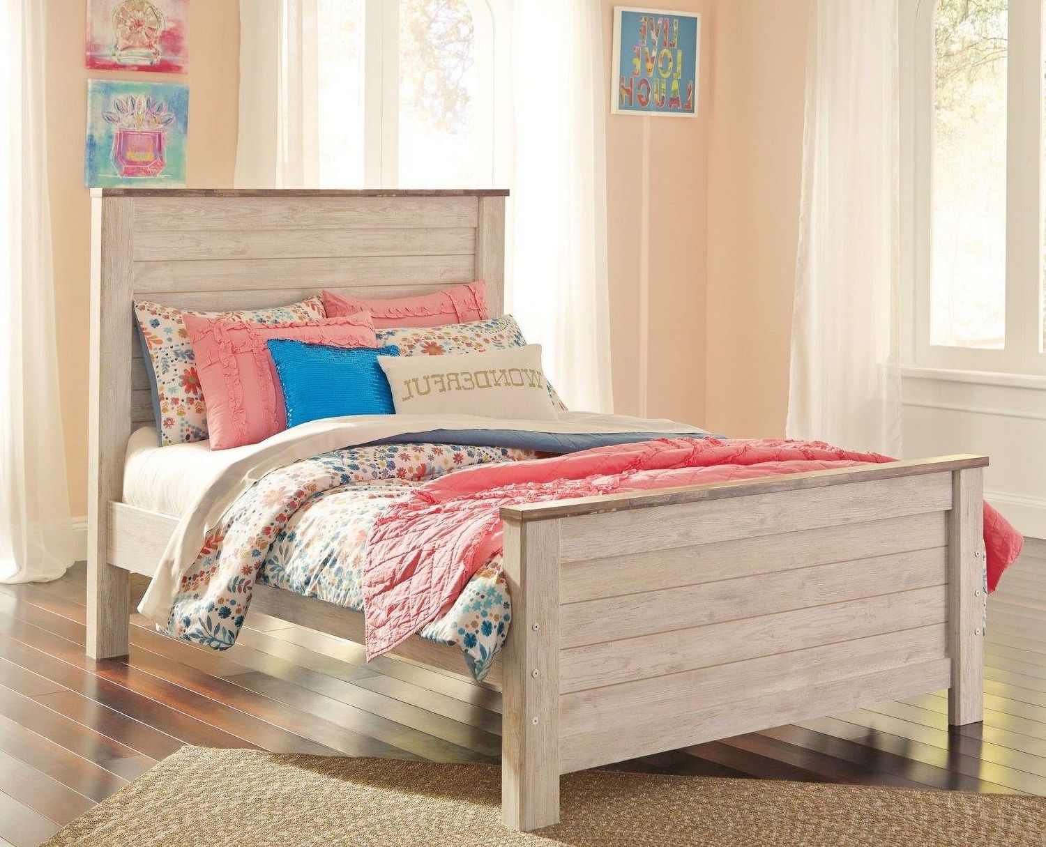 Willowton Whitewash Full Panel Bed B267B17