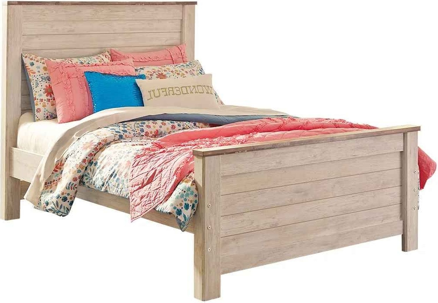 Willowton Whitewash Full Panel Bed B267B17