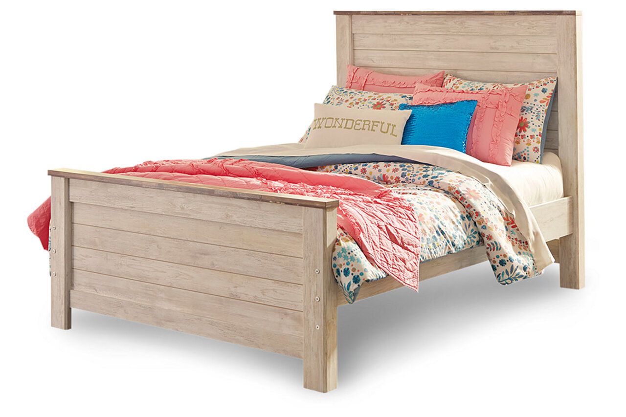 Willowton Whitewash Full Panel Bed B267B17