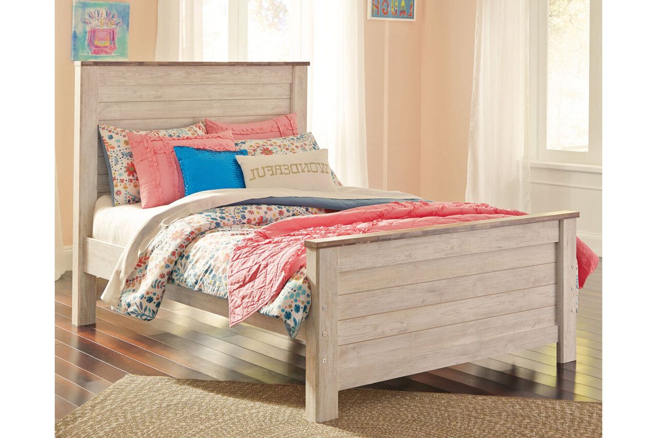 Willowton Whitewash Full Panel Bed B267B17