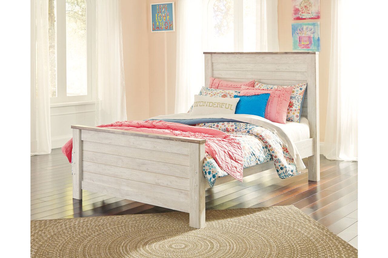 Willowton Whitewash Full Panel Bed B267B17