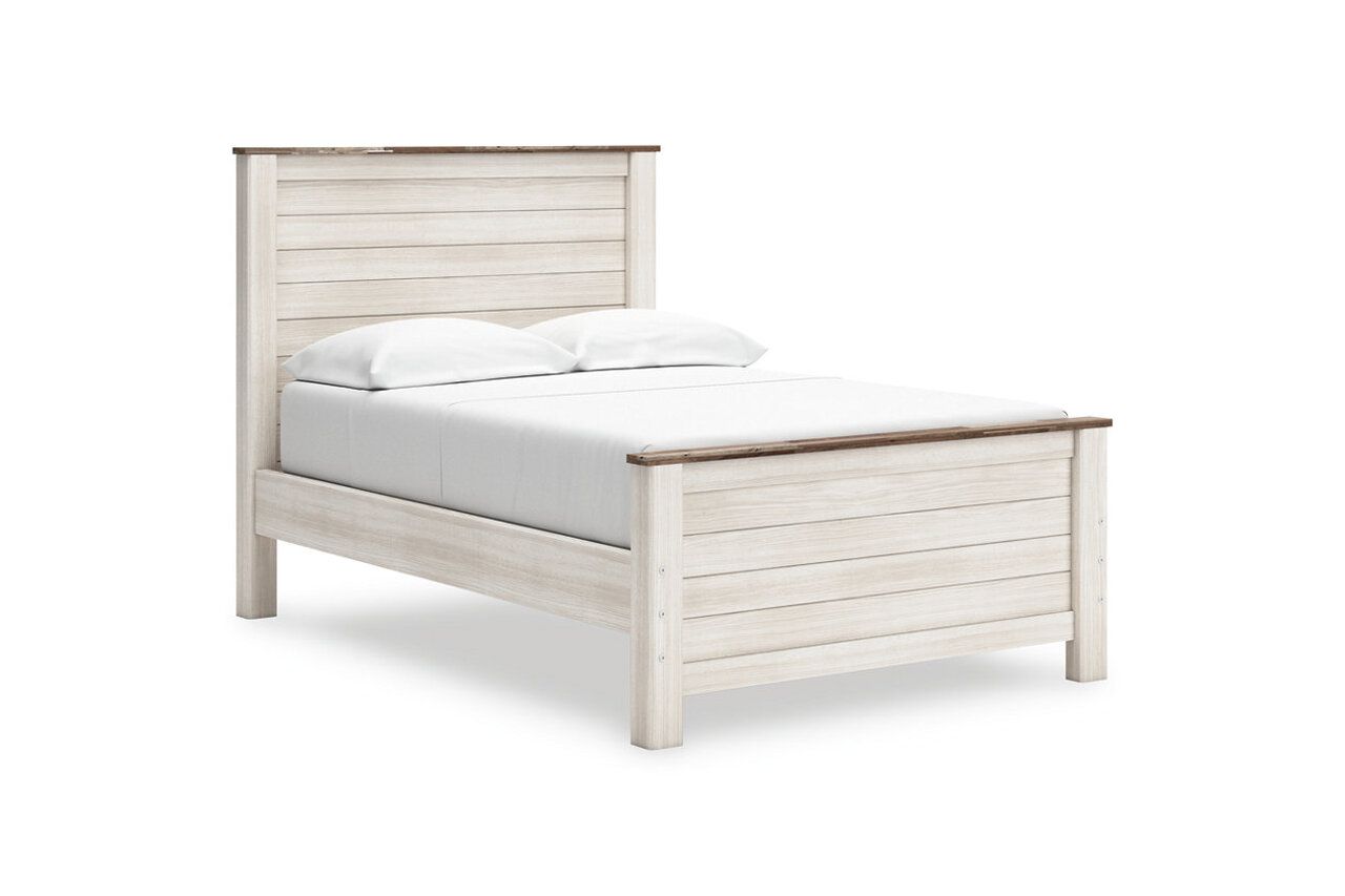 Willowton Whitewash Full Panel Bed B267B17