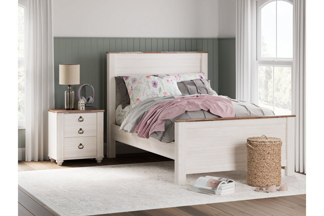 Willowton Whitewash Full Panel Bed B267B17