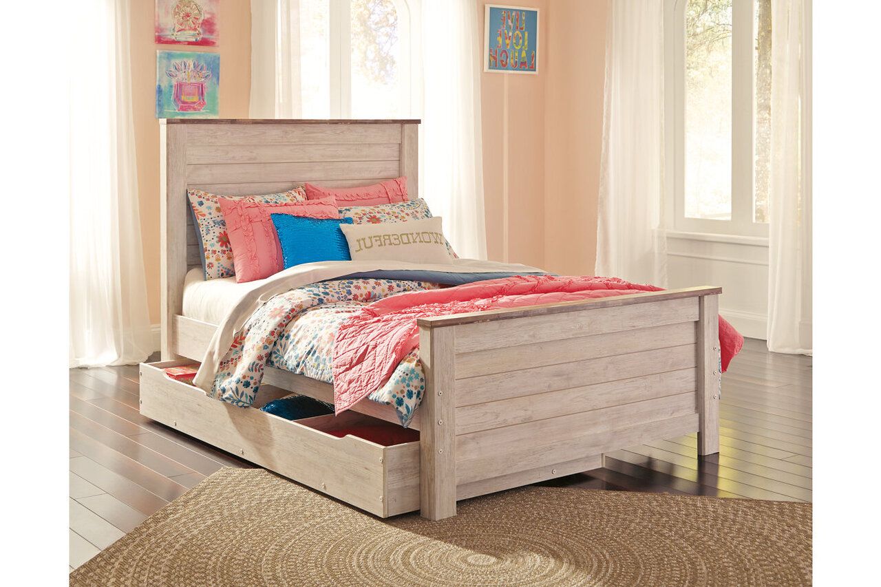 Willowton Whitewash Full Panel Bed B267B17