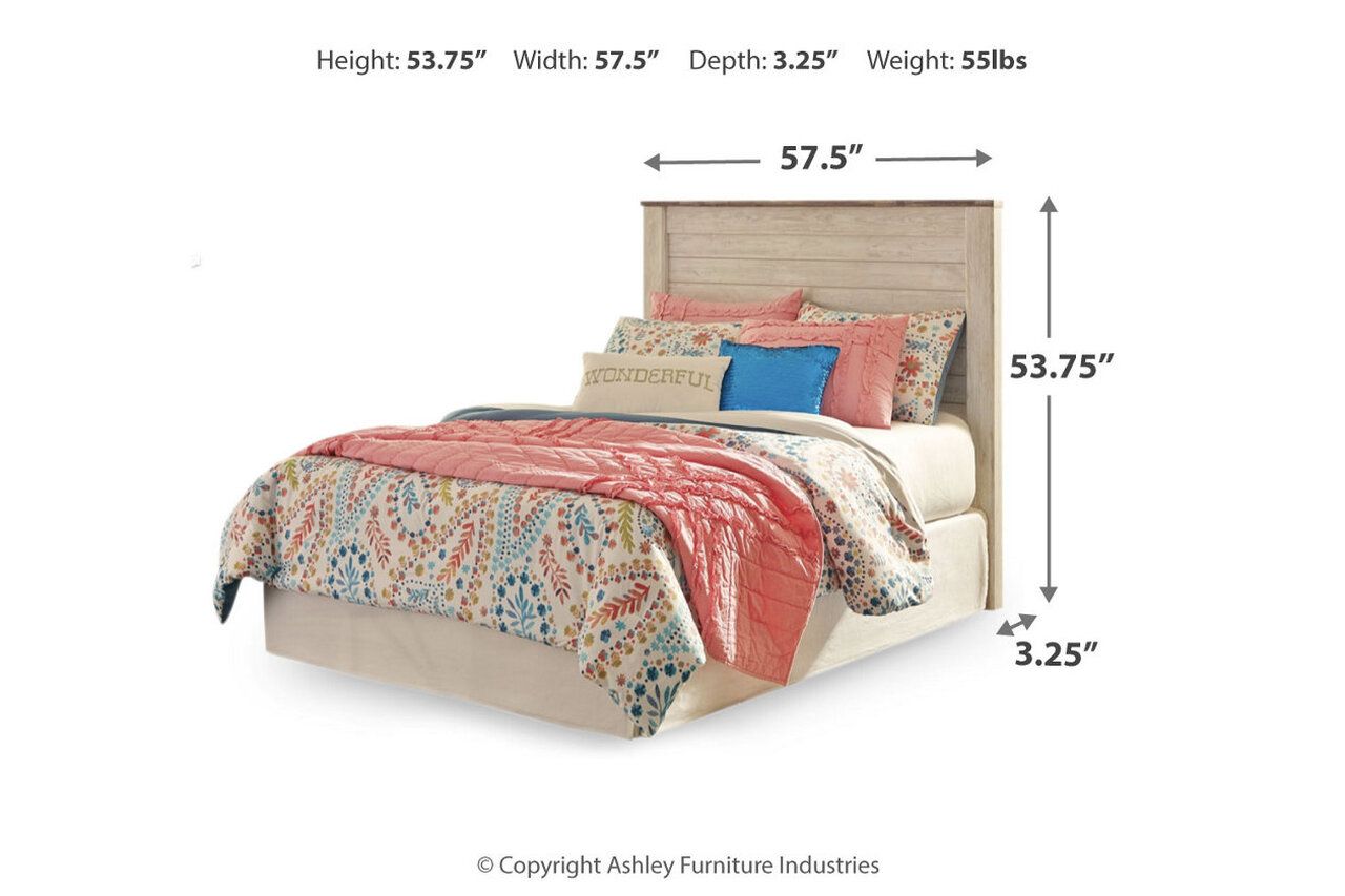 Willowton Whitewash Full Panel Bed B267B17