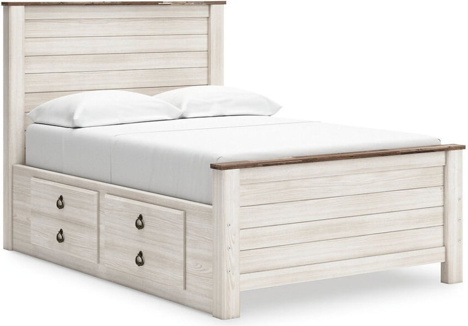 Willowton Whitewash Full Storage Panel Bed B267B22