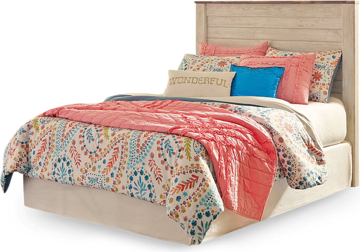 Willowton Whitewash Full Storage Panel Bed B267B22