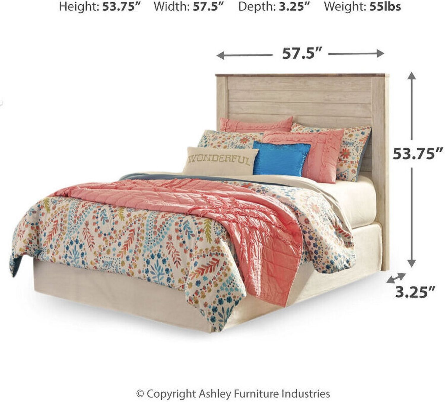 Willowton Whitewash Full Storage Panel Bed B267B22