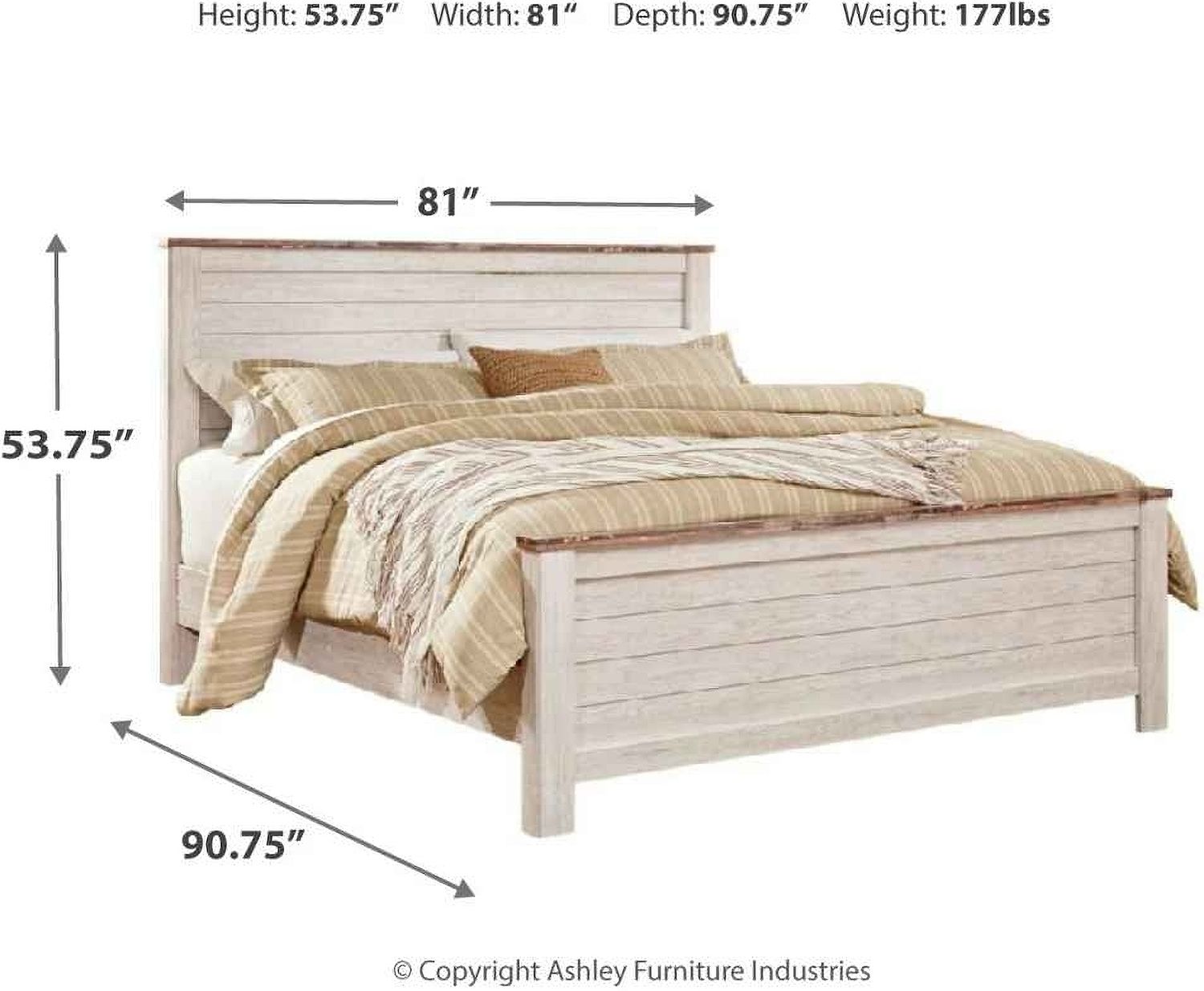 Willowton Whitewash Cal. King Panel Bed B267B28