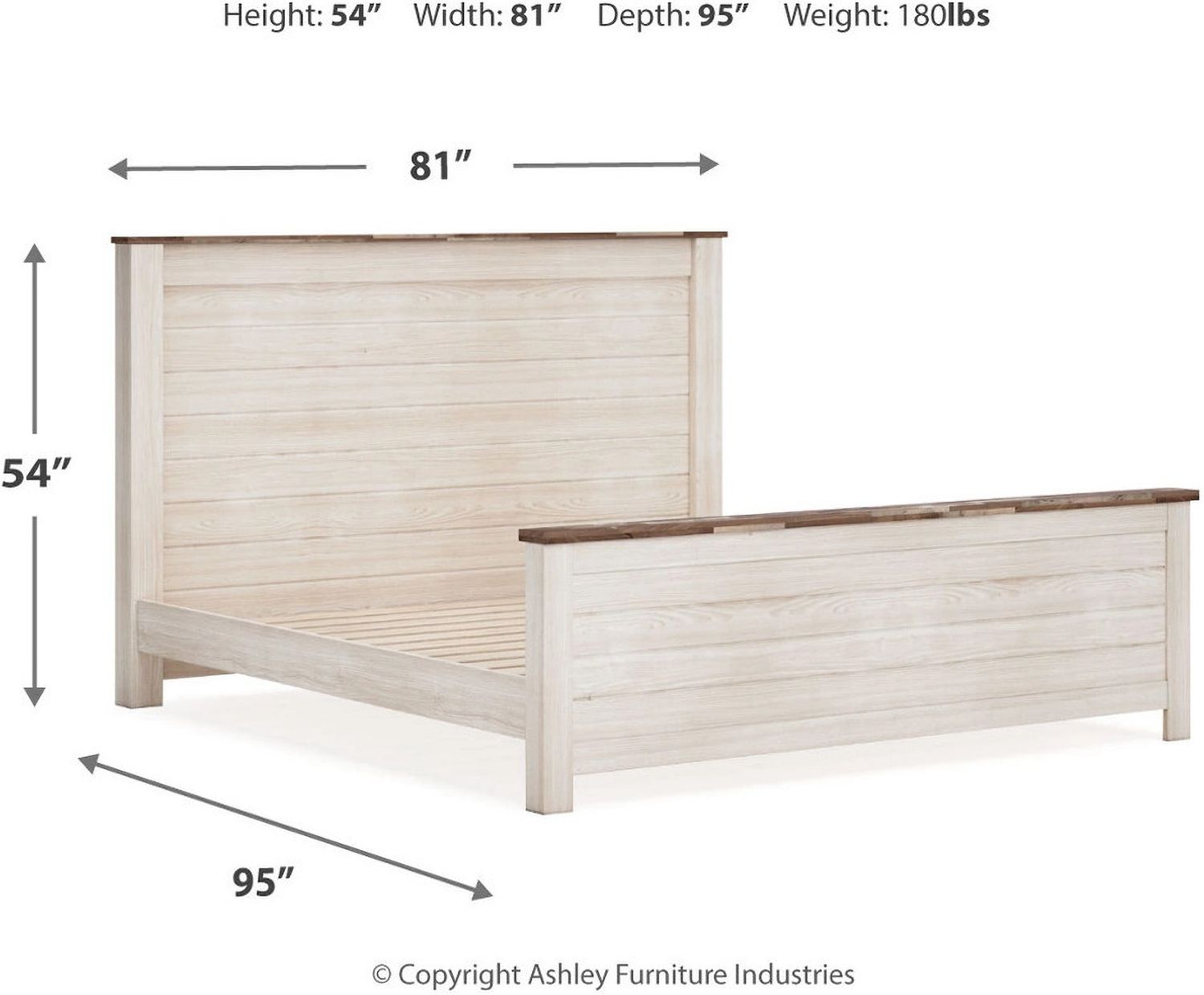 Willowton Whitewash Cal. King Panel Bed B267B28