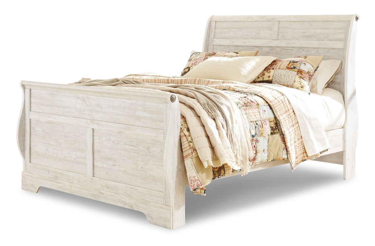 Willowton King Sleigh Bed In White Wash B267B31