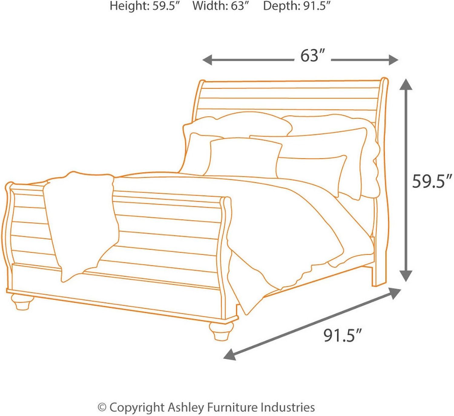 Willowton Queen Sleigh Bed In Washed White B267B4
