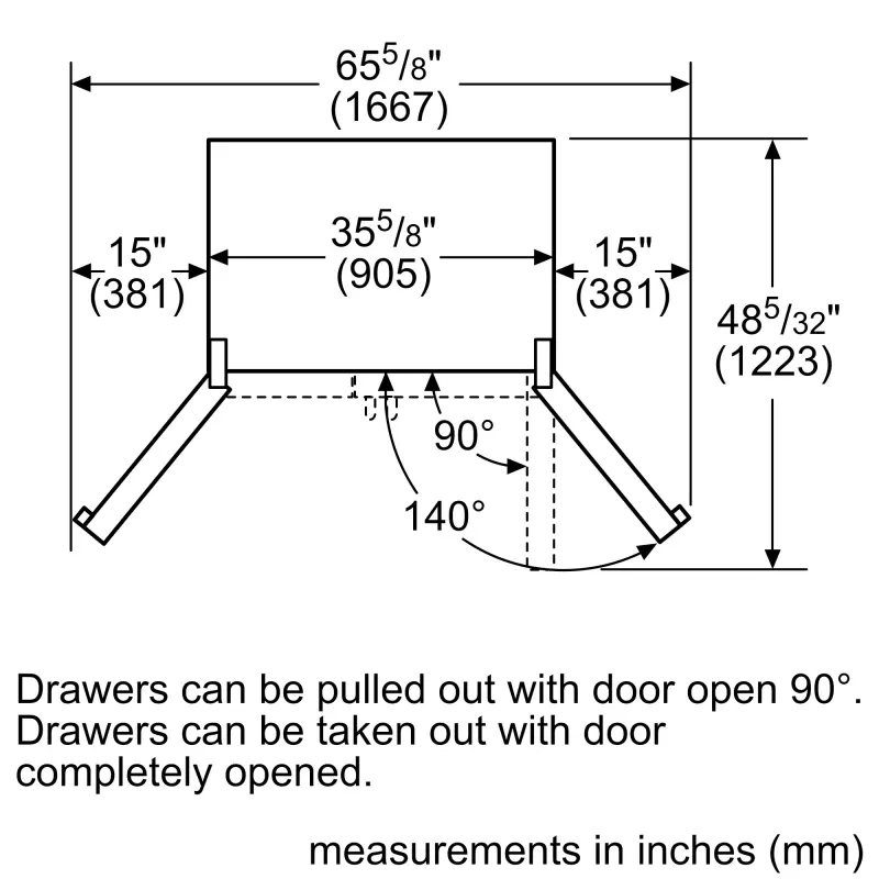 800 Series French Door Bottom Mount Refrigerator36'' B26FT50SNS
