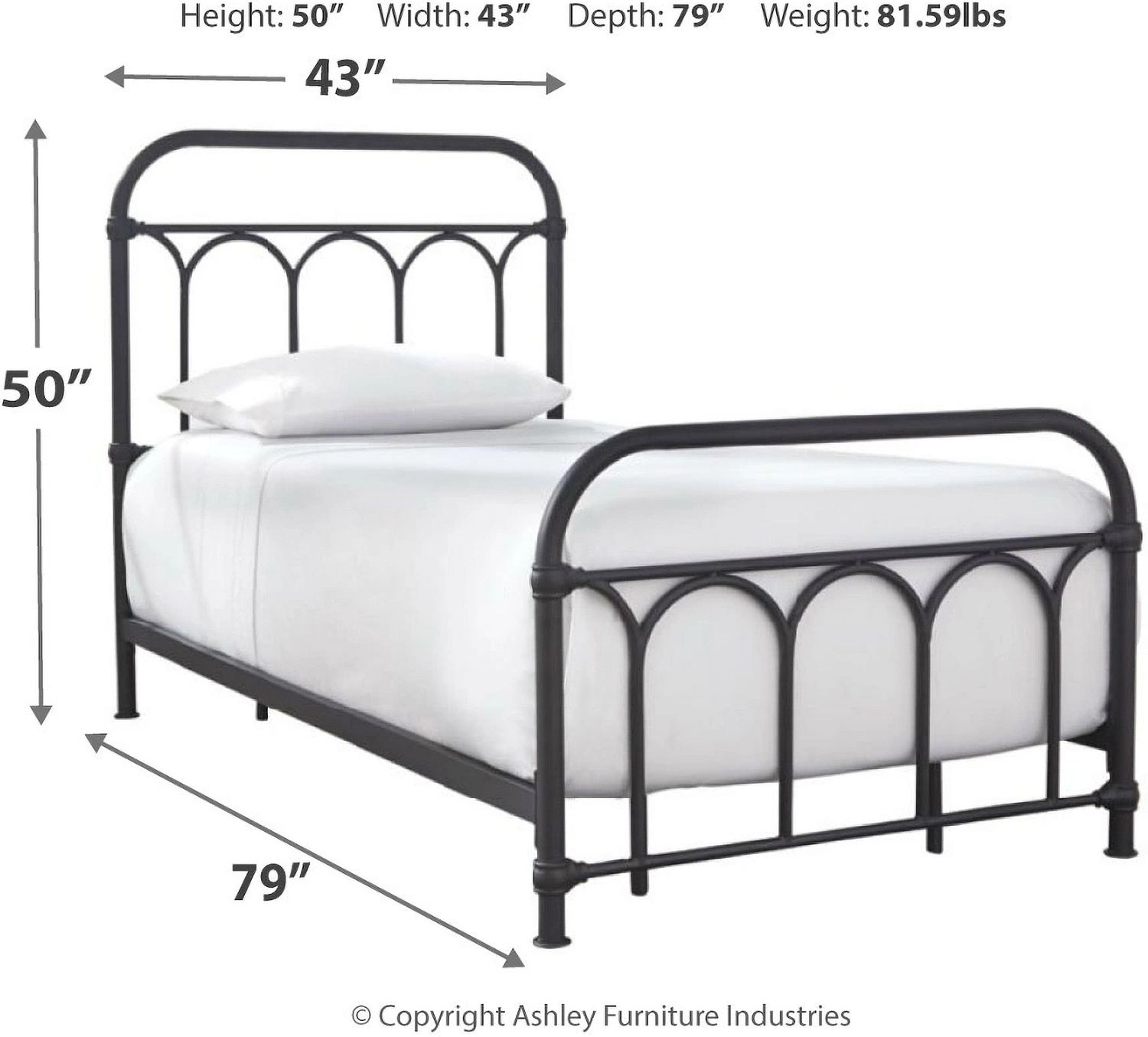 Nashburg Black Twin Metal Bed B280671