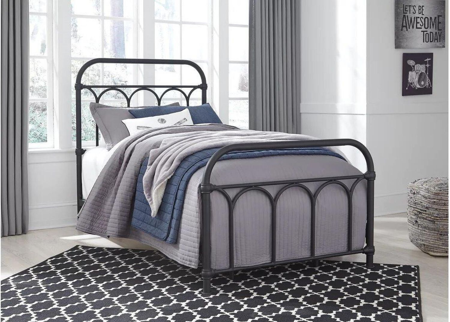 Nashburg Black Twin Metal Bed B280671