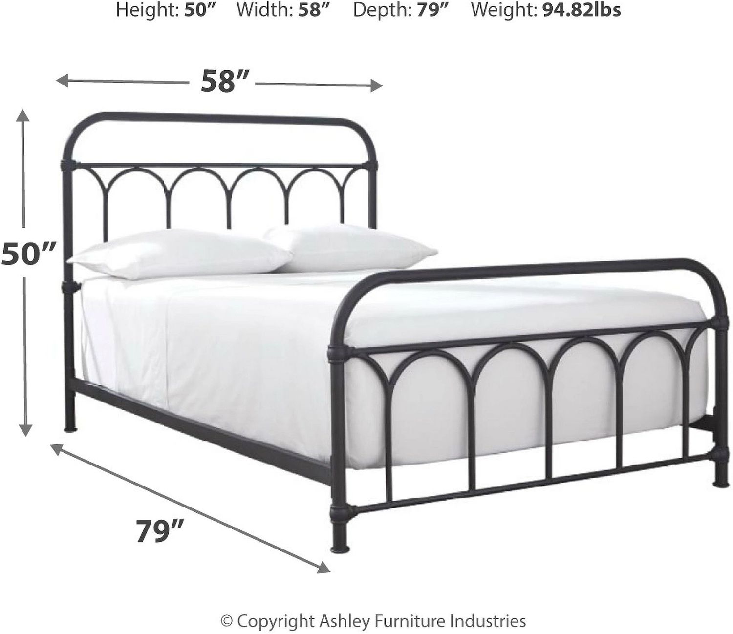 Nashburg Black Full Metal Bed B280672