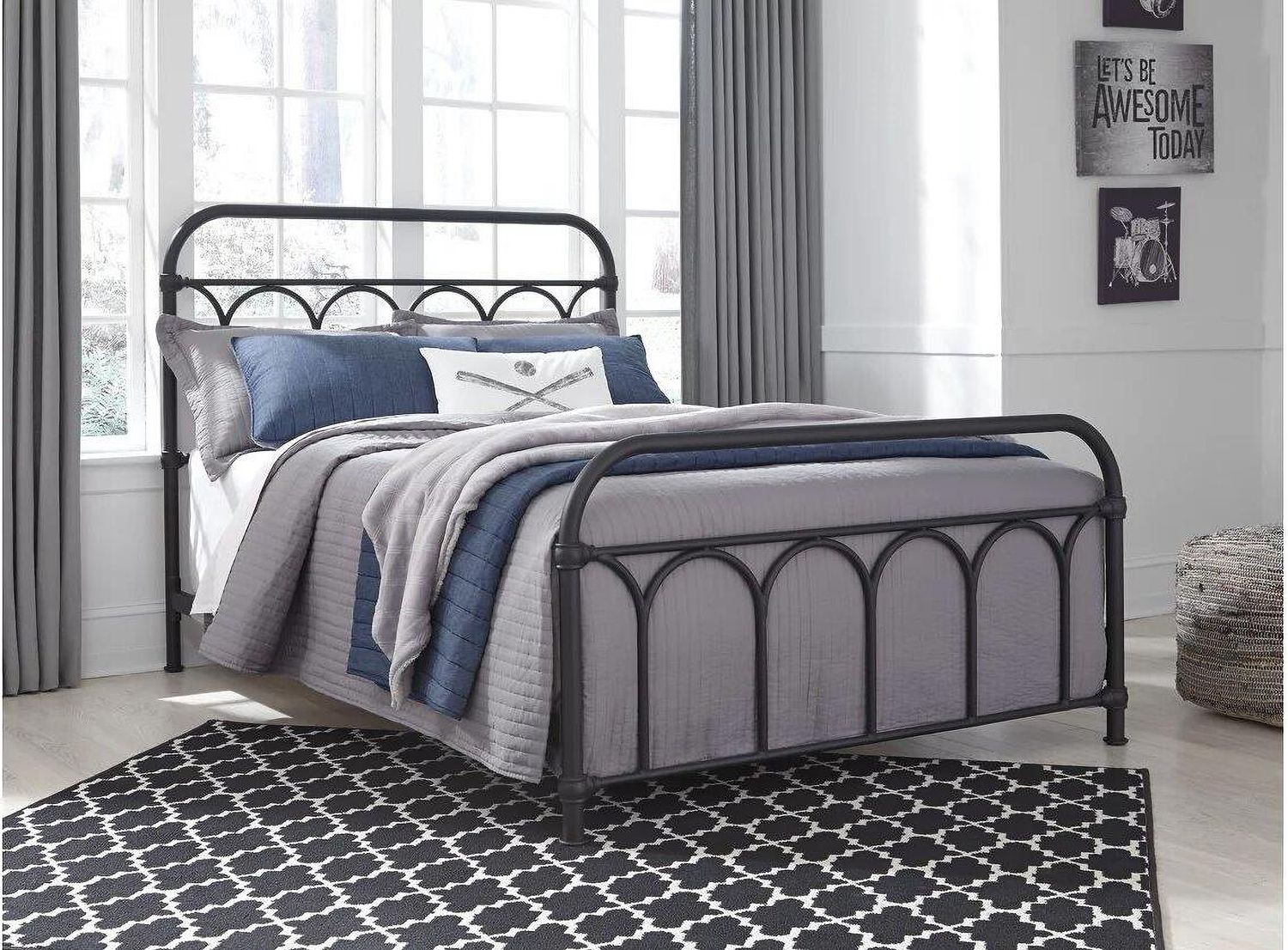Nashburg Black Full Metal Bed B280672
