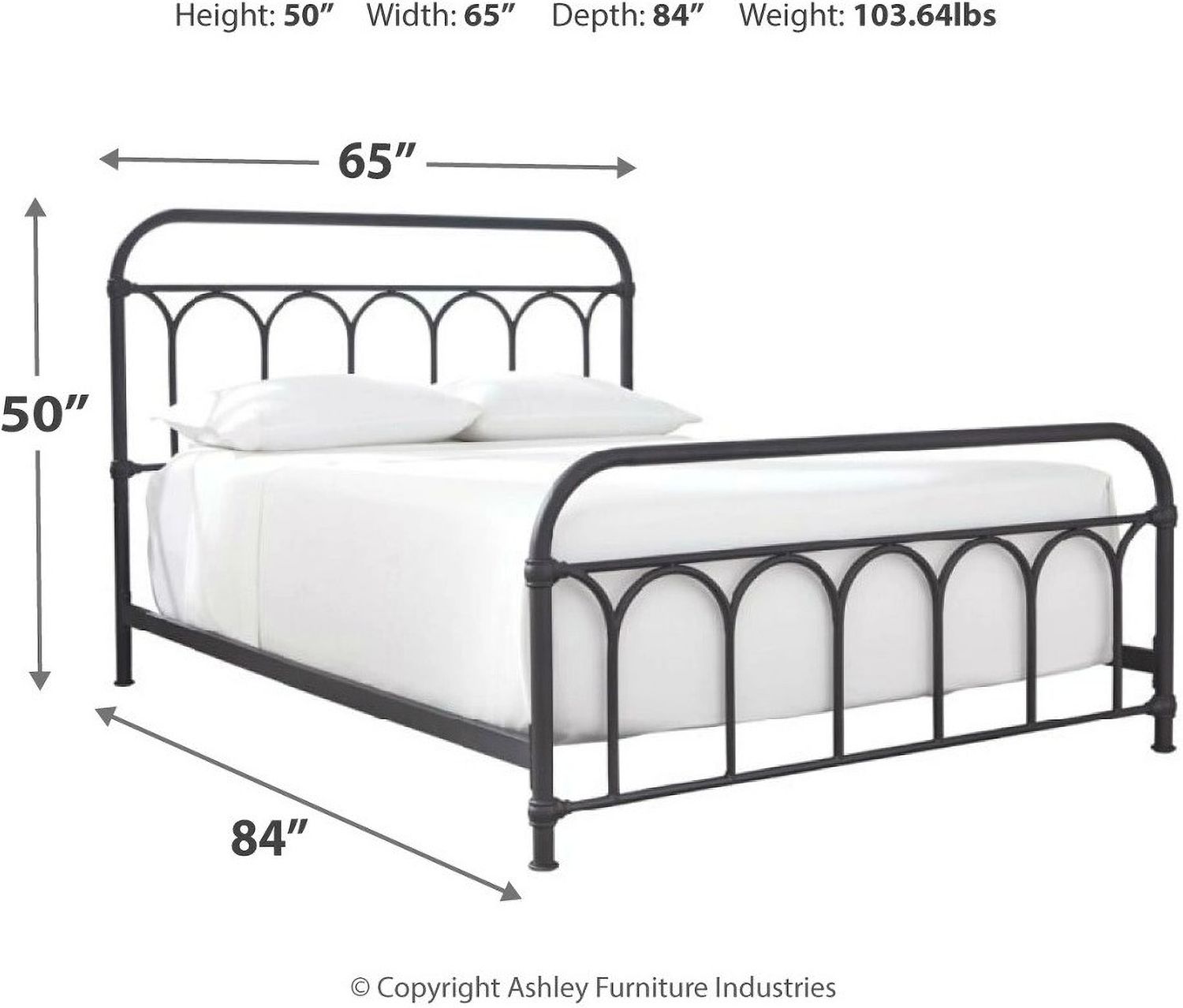 Nashburg Black Queen Metal Bed B280681