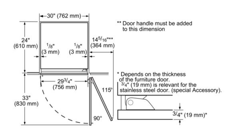 Benchmark Built-in Fridge30'' B30IR900SP