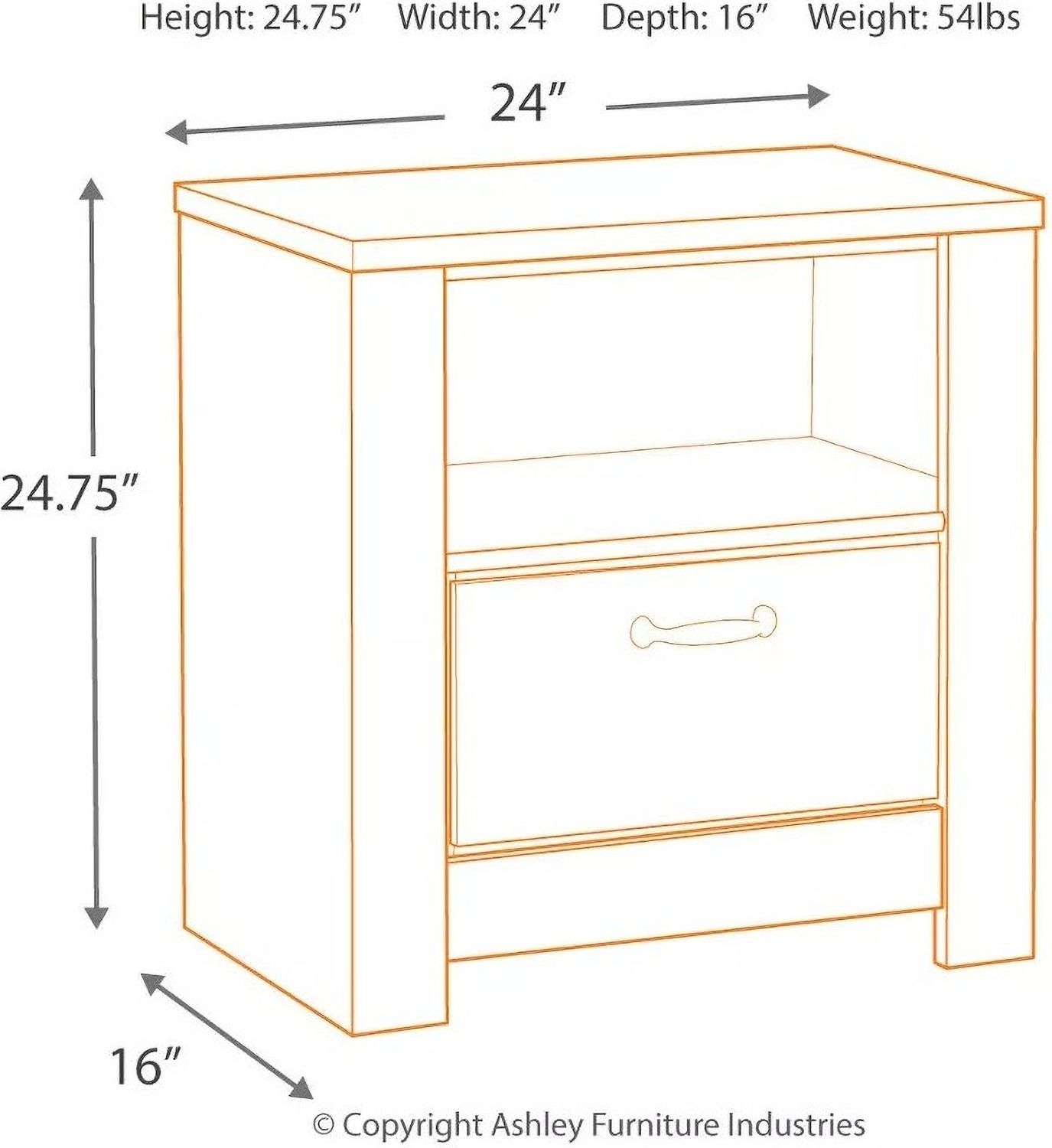 Bellaby White One Drawer Nightstand B33191