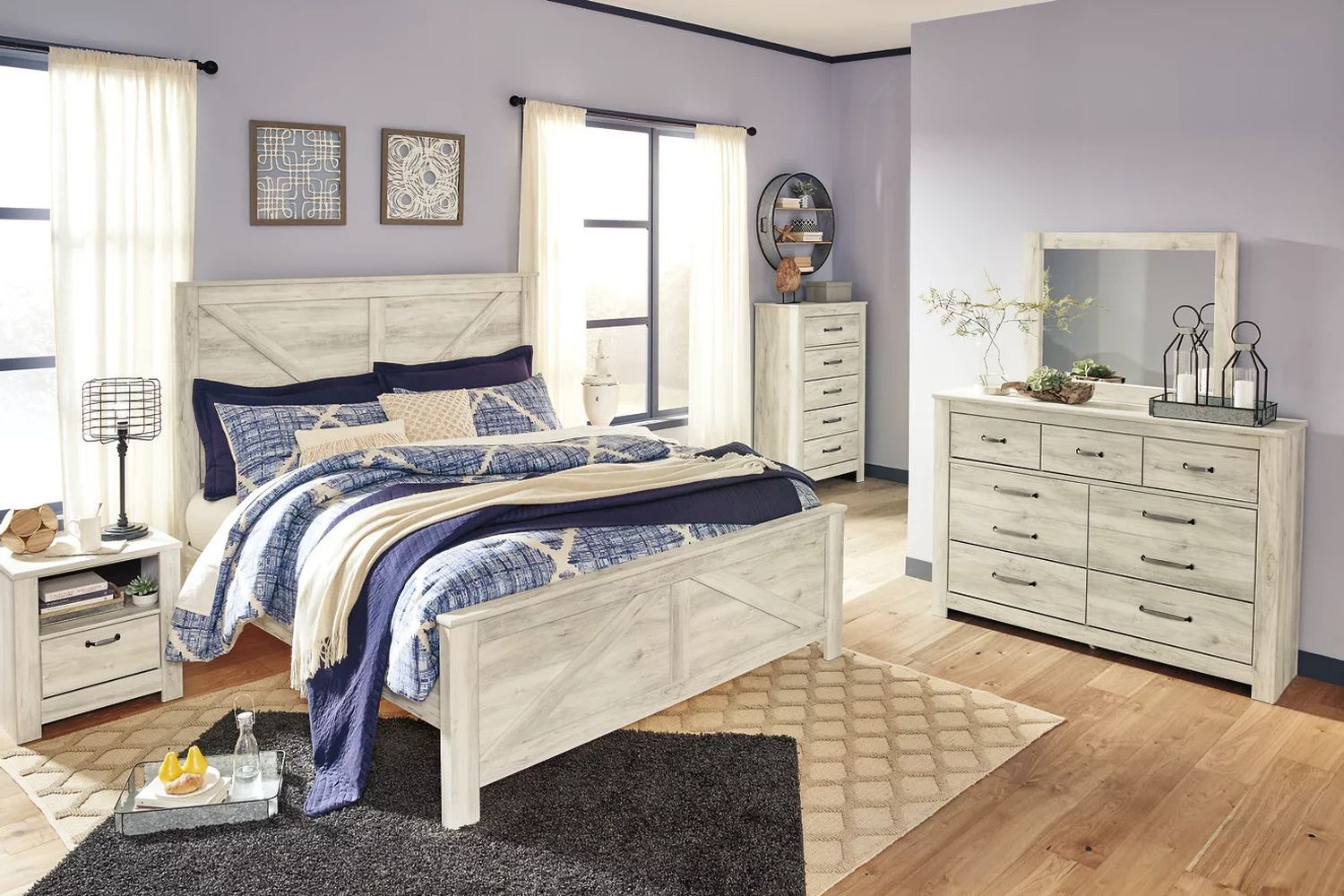 Bellaby Whitewash King Panel Bed B331B10