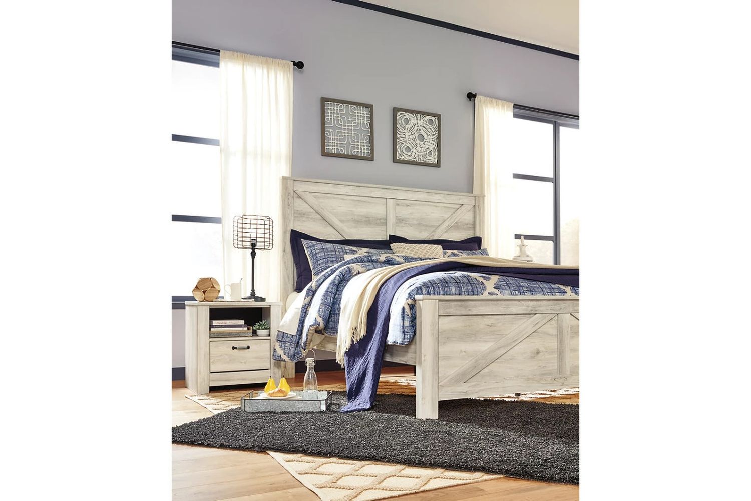 Bellaby Whitewash King Panel Bed B331B10