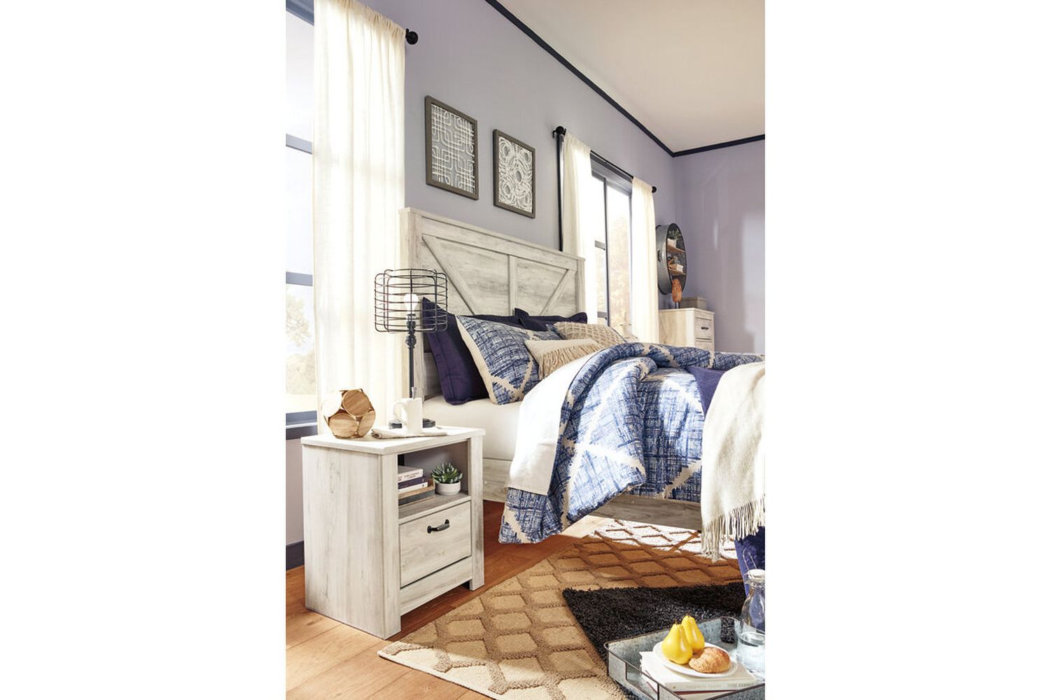 Bellaby Whitewash King Panel Bed B331B10
