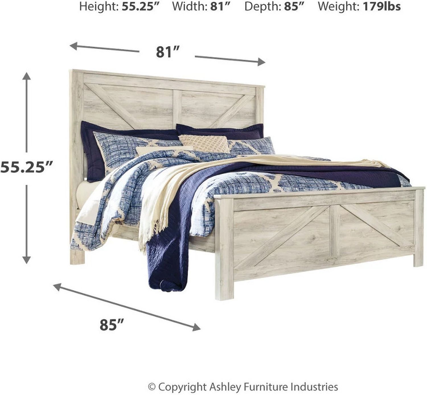 Bellaby Whitewash King Panel Bed B331B10